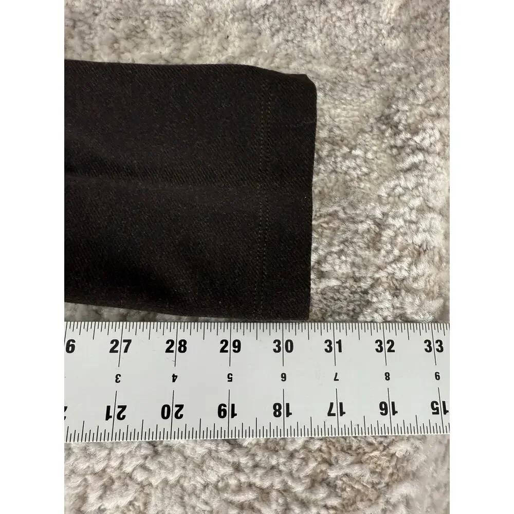 Vince Size 10 Stretch Flat Front Casul Pants Brown Button Zip - Picture 10 of 12